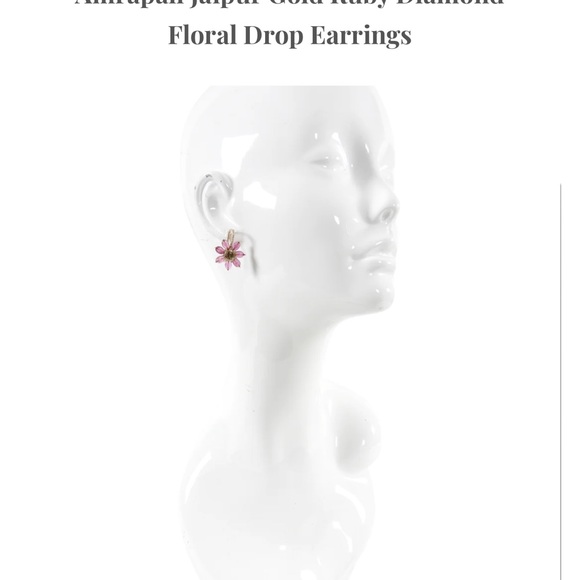 Pristine Condition Amrapali Jaipur Diamond & Ruby Earrings - Picture 4 of 10